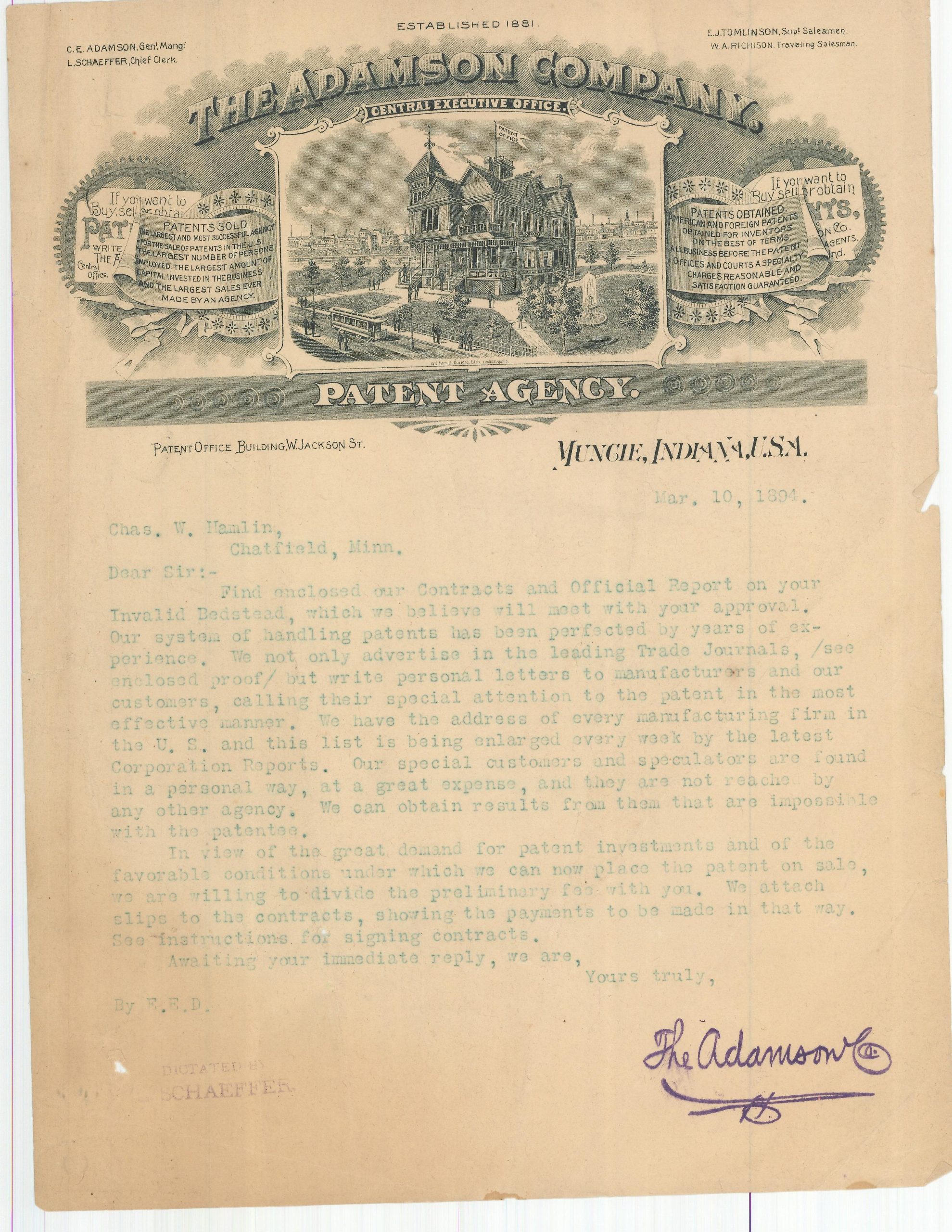 Legal Contract Between the Adamson Company Commission Agency of Muncie, Indiana... - Image 6