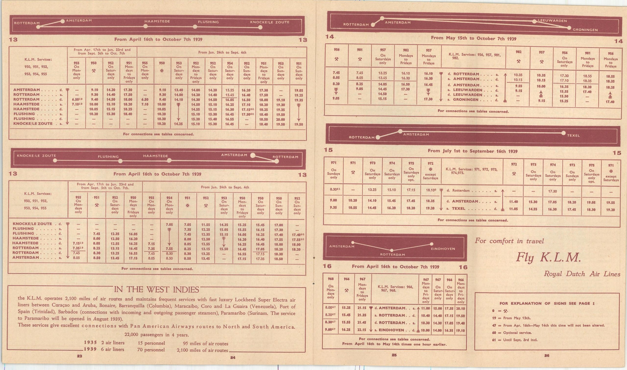 Royal Dutch Airlines KLM Summer Service 1939 - Image 7