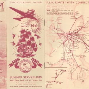 Royal Dutch Airlines KLM Summer Service 1939