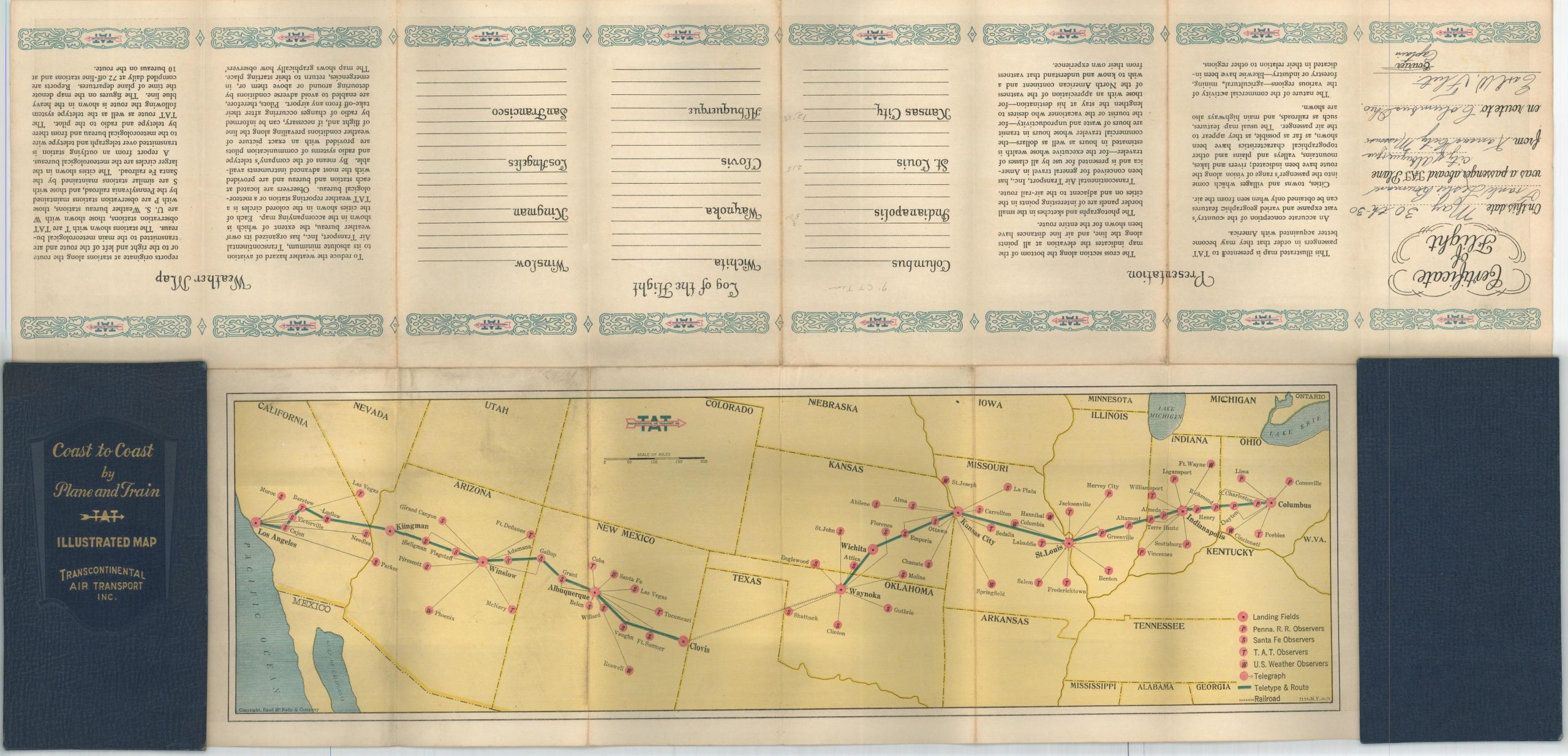 Illustrated Map of the Route of Transcontinental Air Transport, Inc. - Image 2