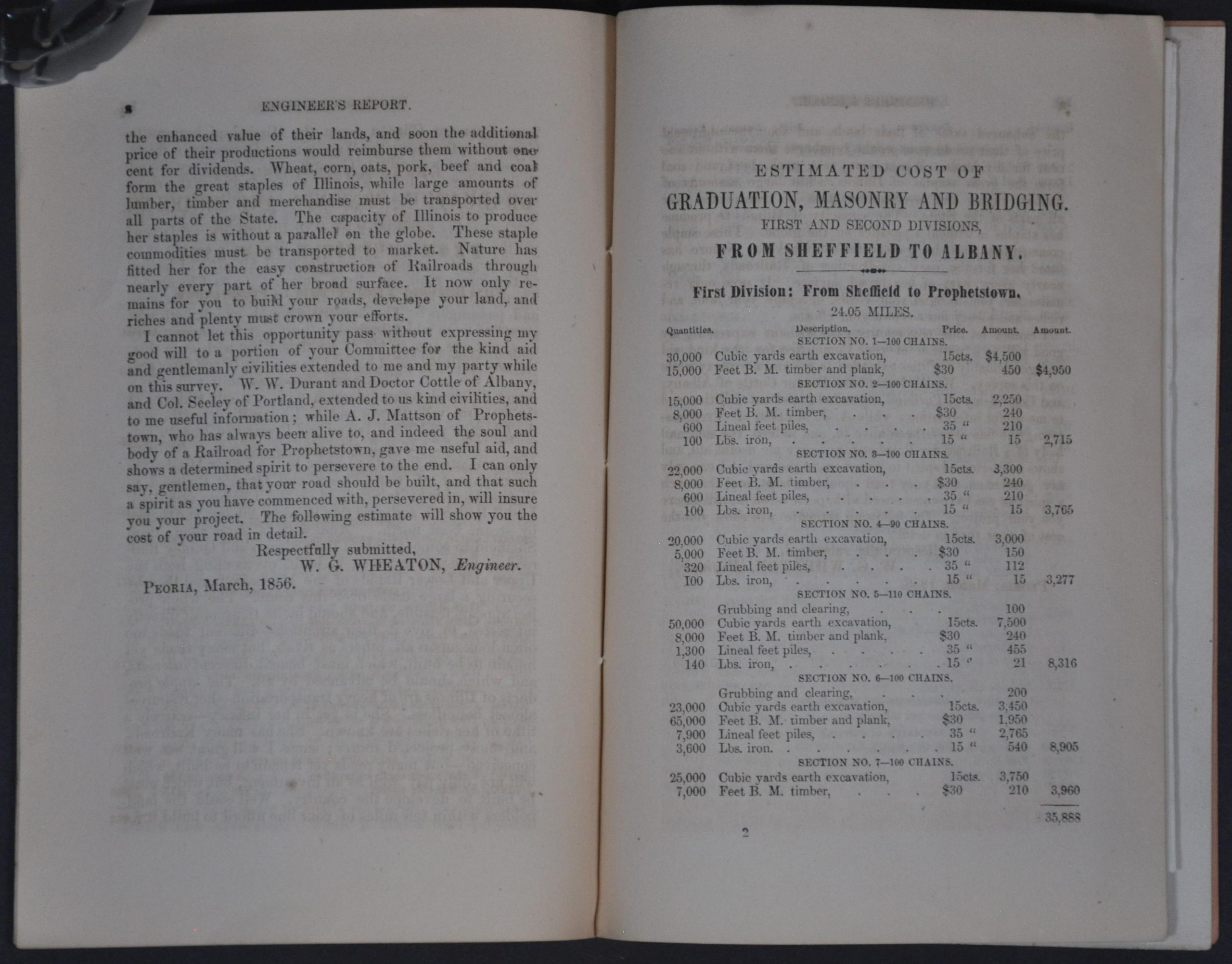 Report upon the Preliminary Survey of the First Two Divisions of the Sheffield & Savannah Railroad with a Map Showing its Connections - Image 4