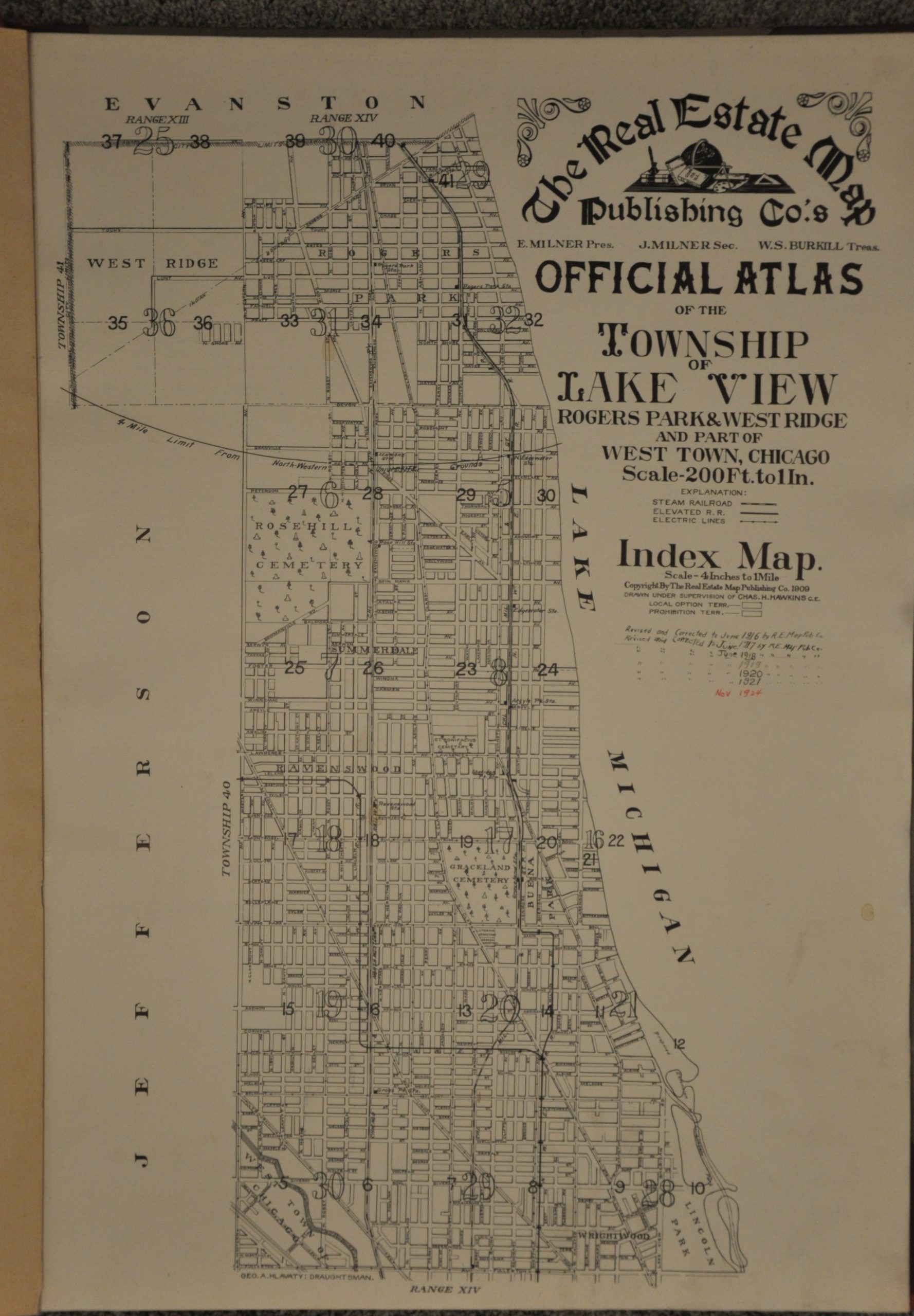 The Real Estate Map Publishing Co.'s Official Atlas of the Township of Lake View Rogers Park & West Ridge and Part of West Town, Chicago