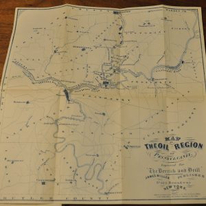 Derrick and Drill [with] Map of the Oil Region of Pennsylvania
