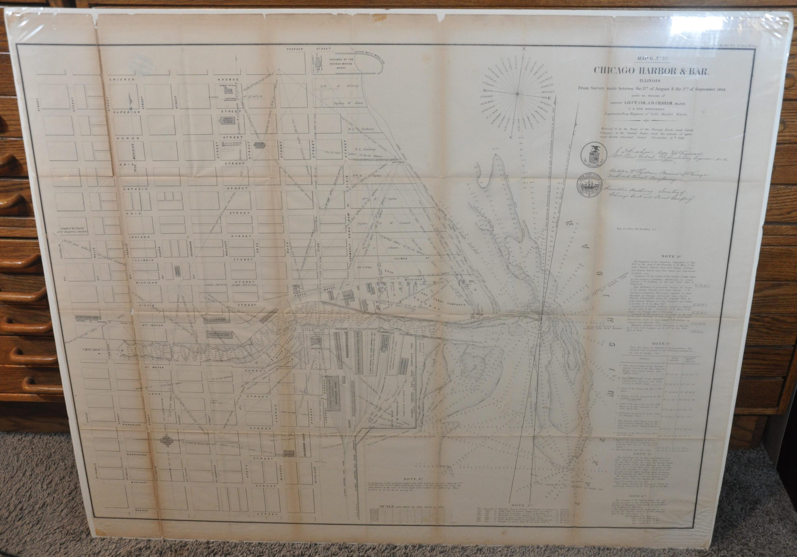 Map G. No. 58 Chicago Harbor & Bar
