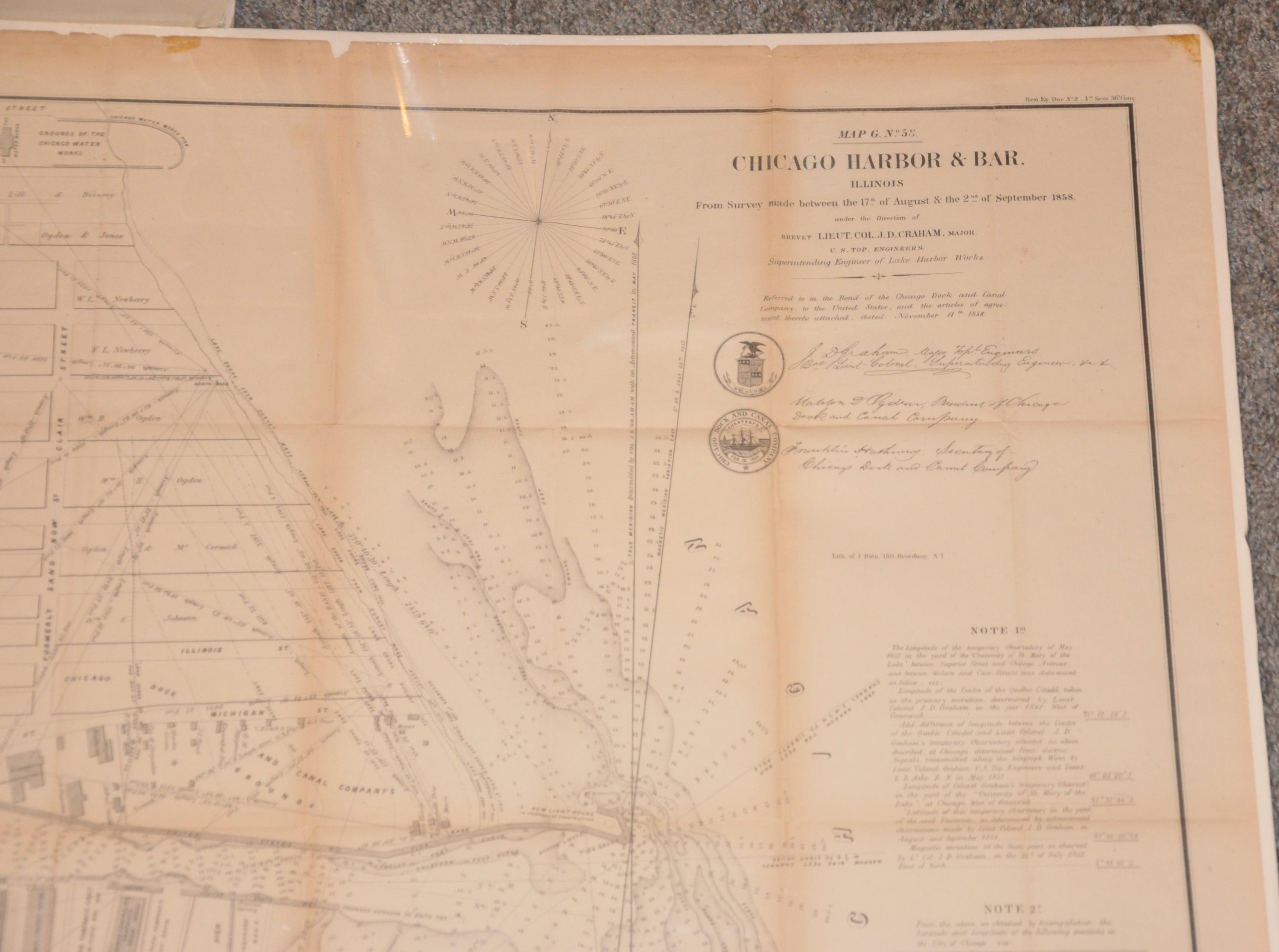Map G. No. 58 Chicago Harbor & Bar - Image 2