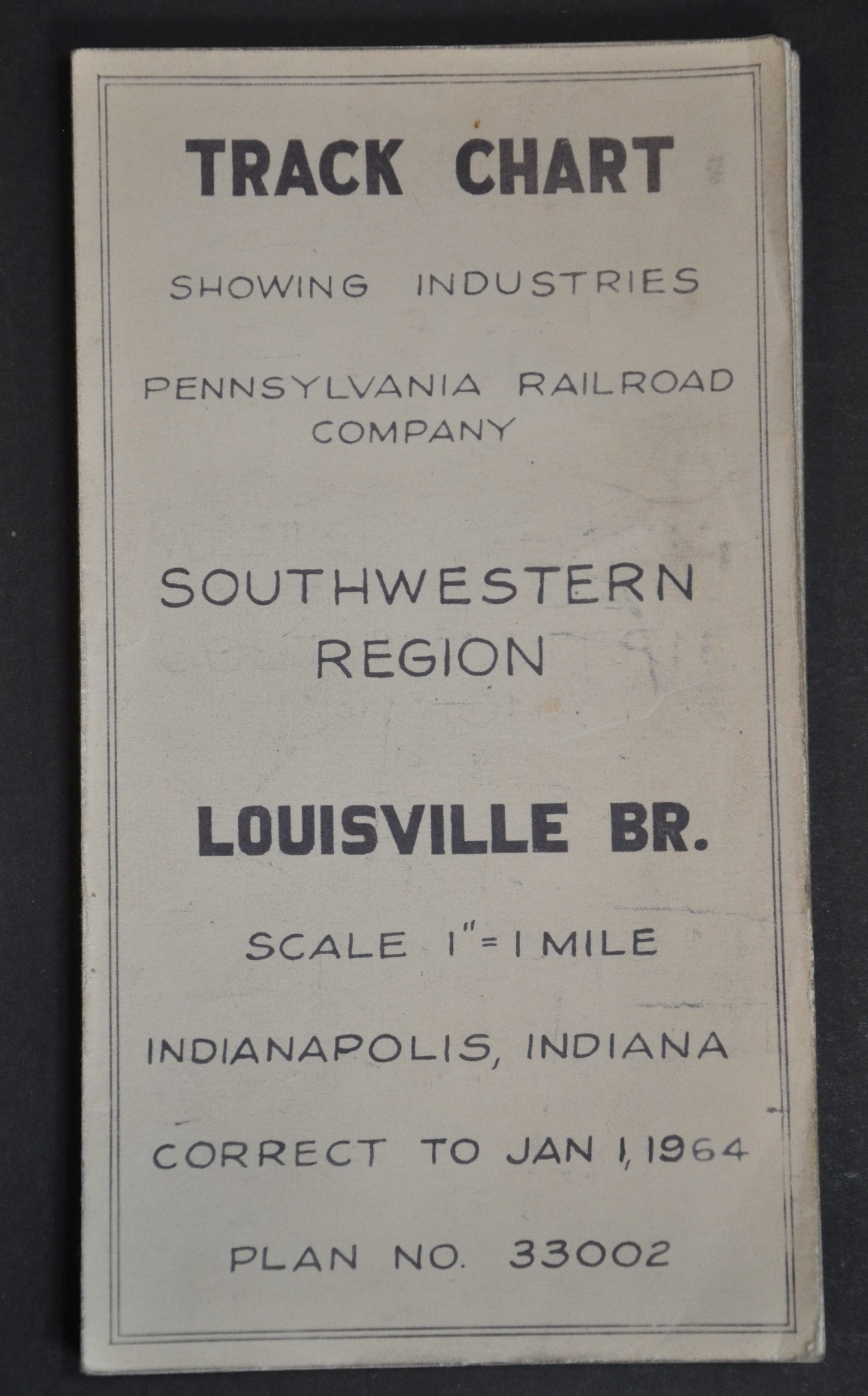 Track Chart Showing Industries Pennsylvania Railroad Company Southwestern Region Louisville Br.