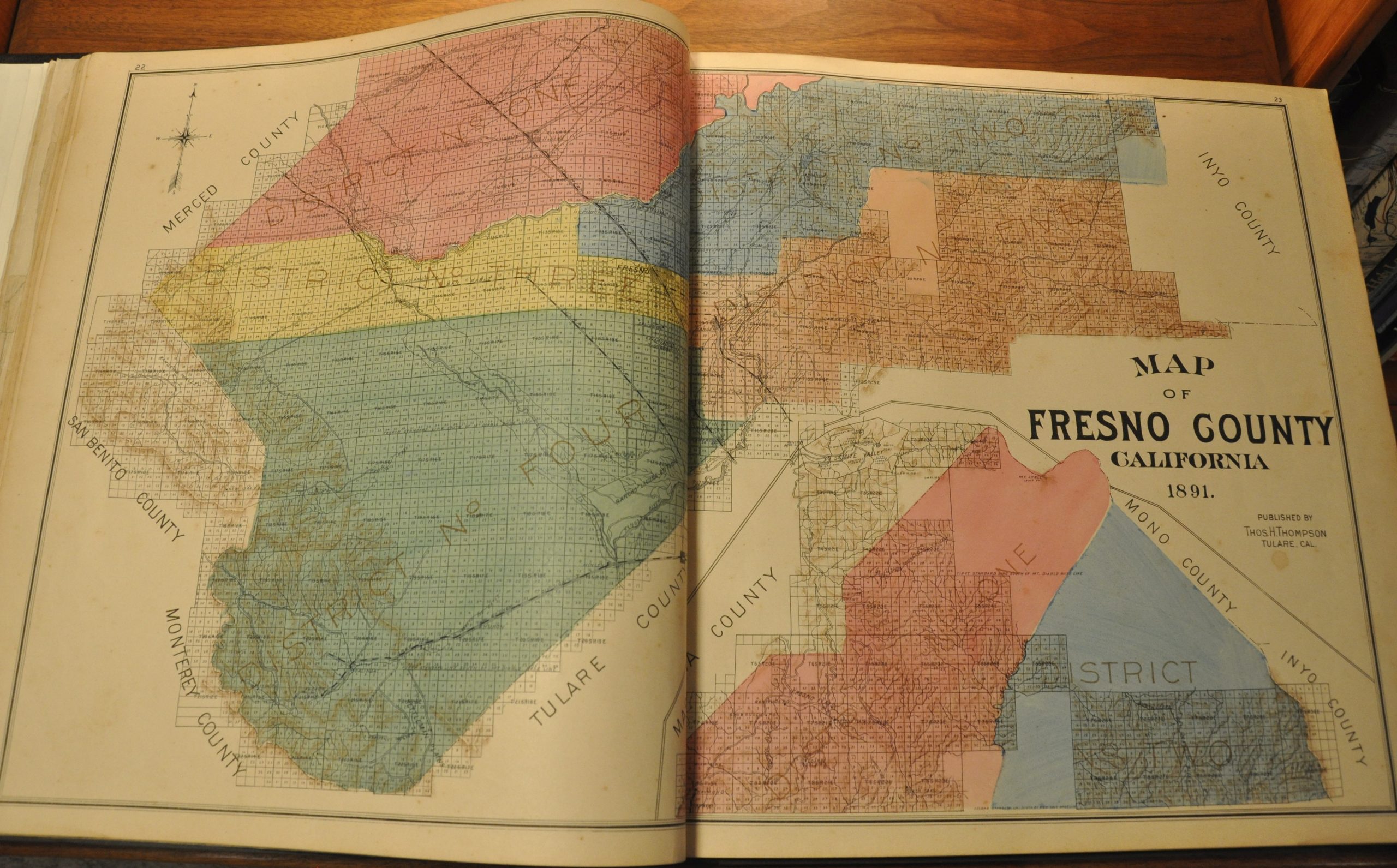 Official Historical Atlas Map of Fresno County Curtis Wright Maps