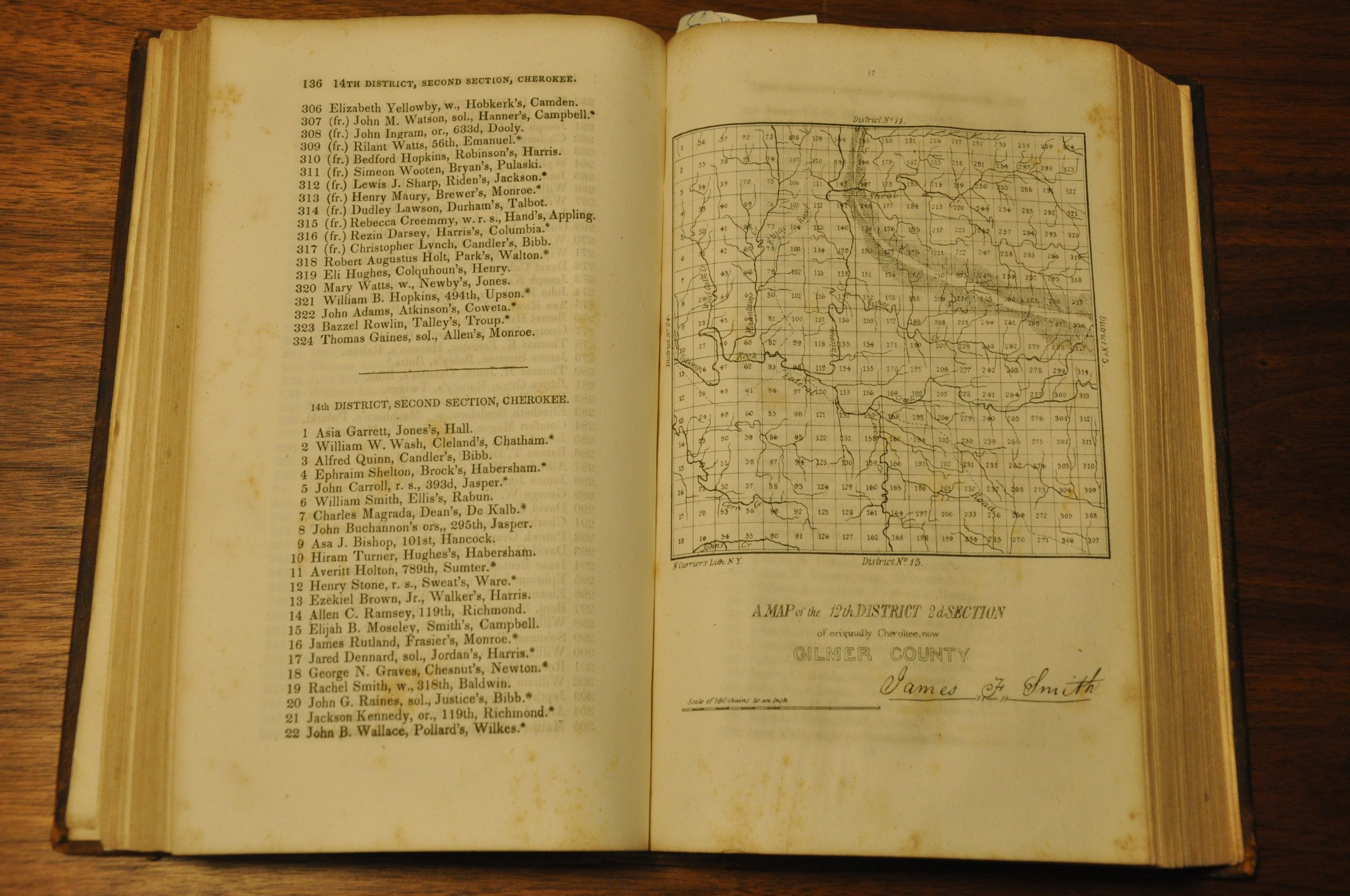 The Cherokee Land Lottery, Containing a Numerical List of the Names of the Fortunate Drawers in Said Lottery, with an Engraved Map of Each District.
