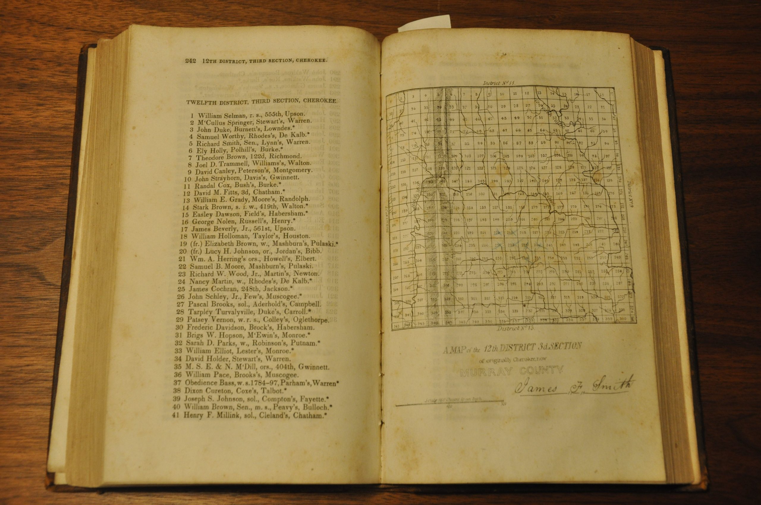 The Cherokee Land Lottery, Containing a Numerical List of the Names of the Fortunate Drawers in Said Lottery, with an Engraved Map of Each District.