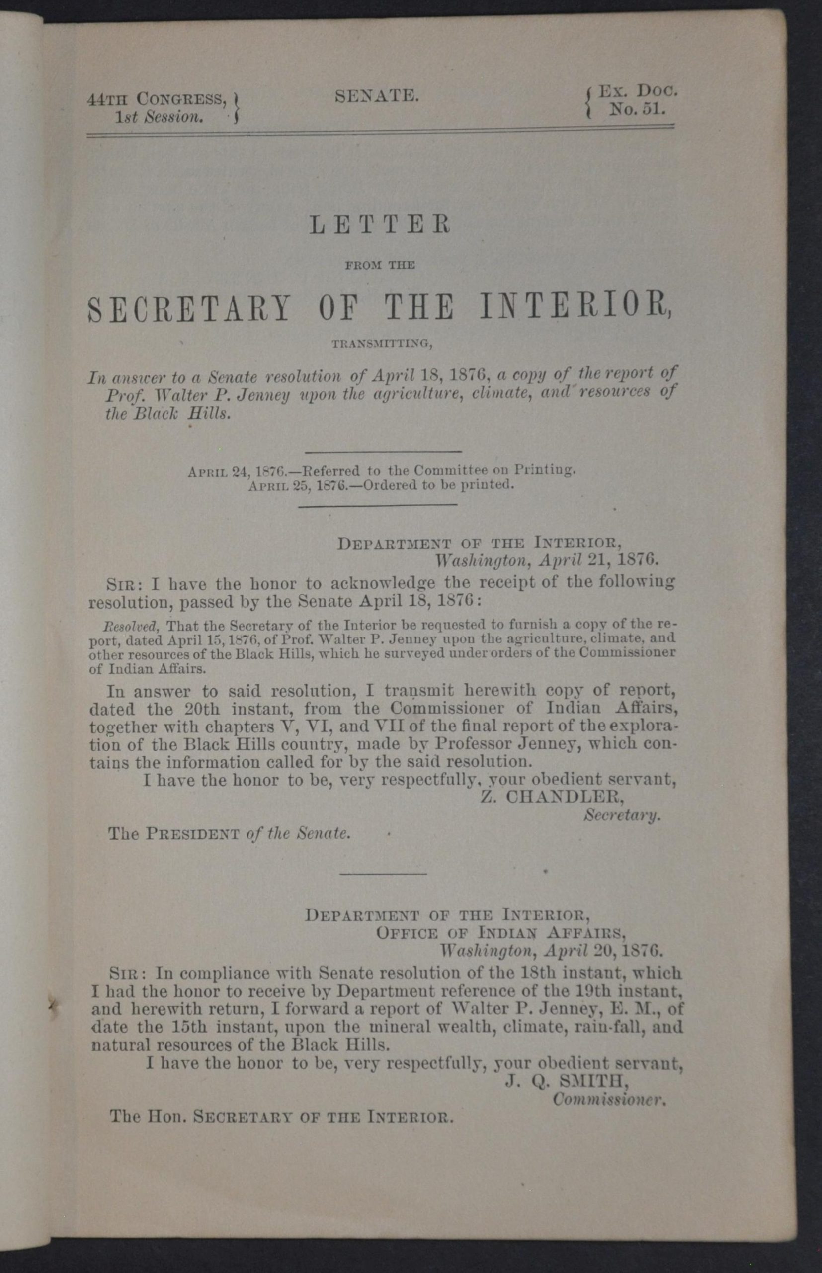 Report on the Mineral Wealth, Climate, and Rain-Fall, and Natural Resources of the Black Hills of Dakota - Image 3