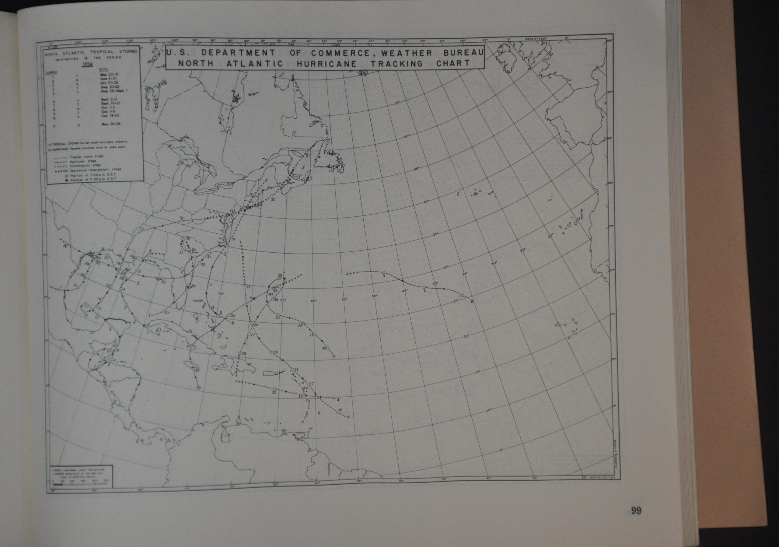 Tropical Cyclones of the North Atlantic Ocean Tracks and Frequencies of Hurricanes and Tropical Storms, 1871-1963 - Image 7