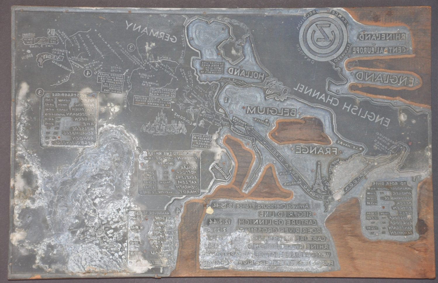 [Map and Print Block of the 102nd Infantry Division] - Curtis Wright Maps