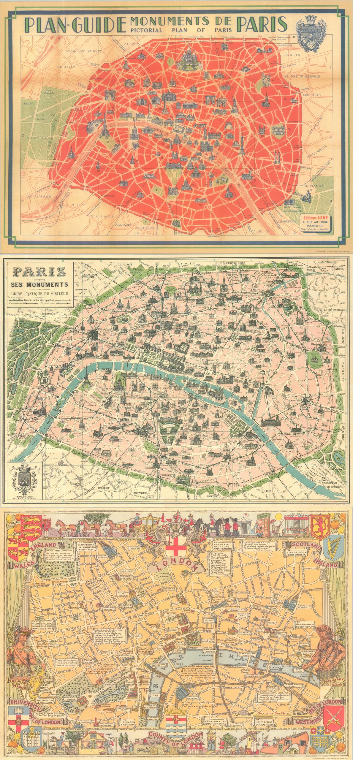 Pictorial Maps of London and Paris
