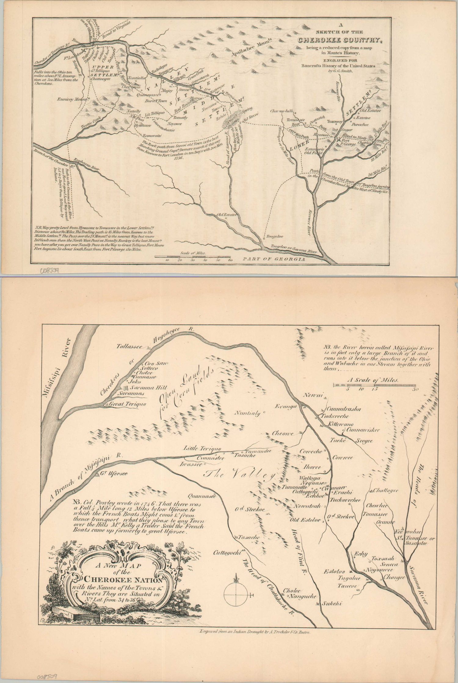 A New Map of the Cherokee Nation [and] A Sketch of the Cherokee Country ...