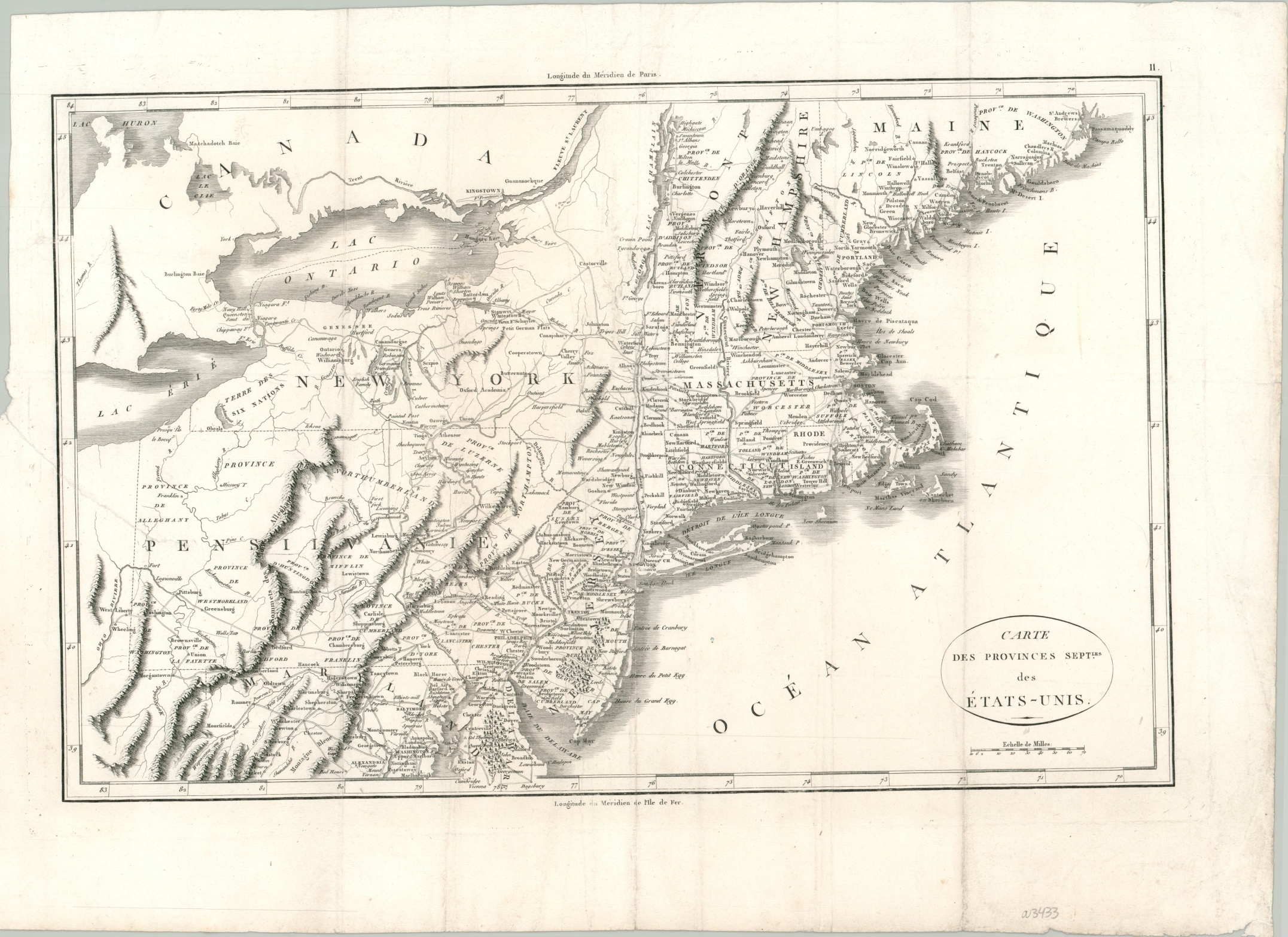 Carte des Provinces Sept des Etats-Unis