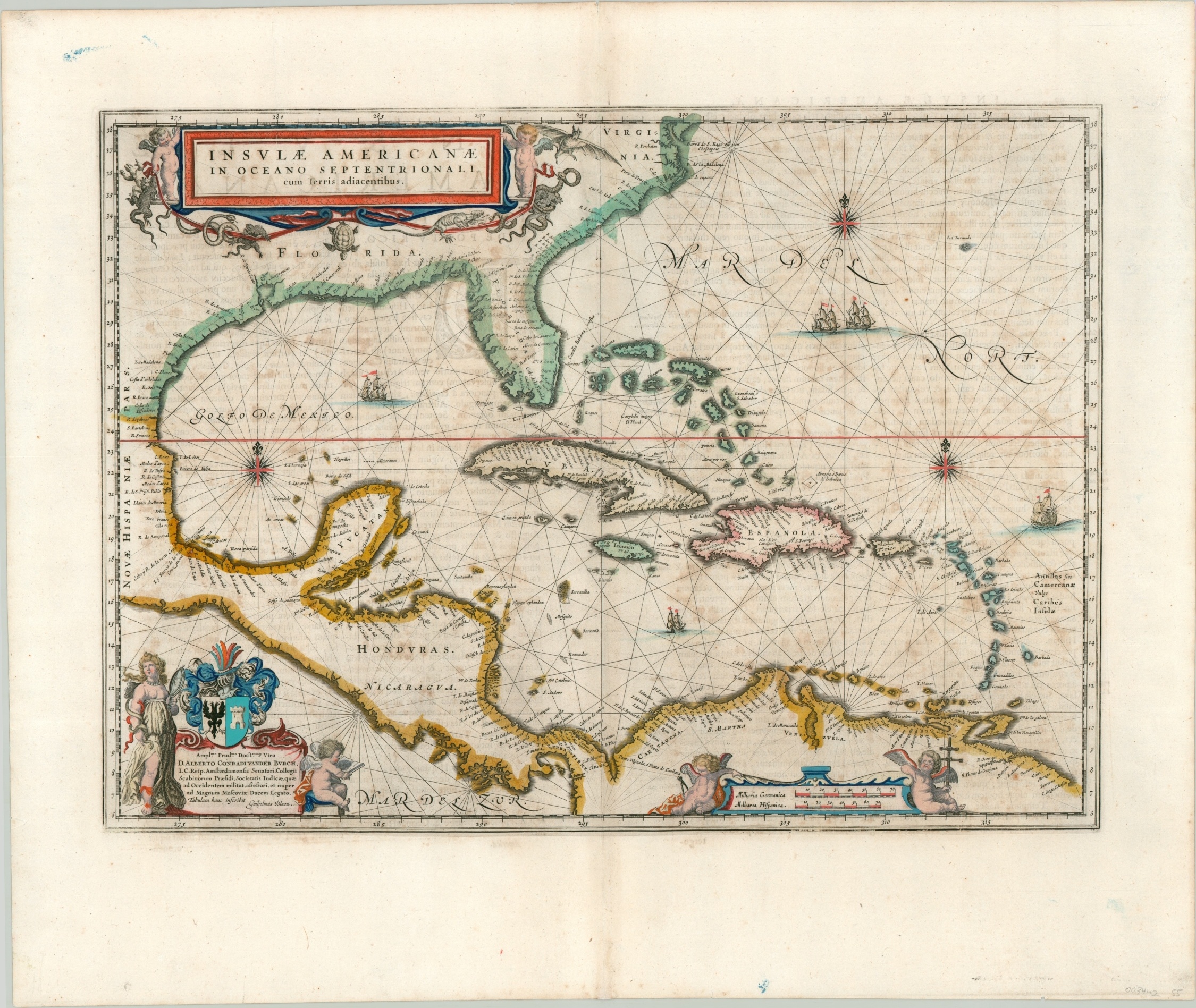 Insulae Americanae in Oceano Septentrionali cum Terris adiacentibus