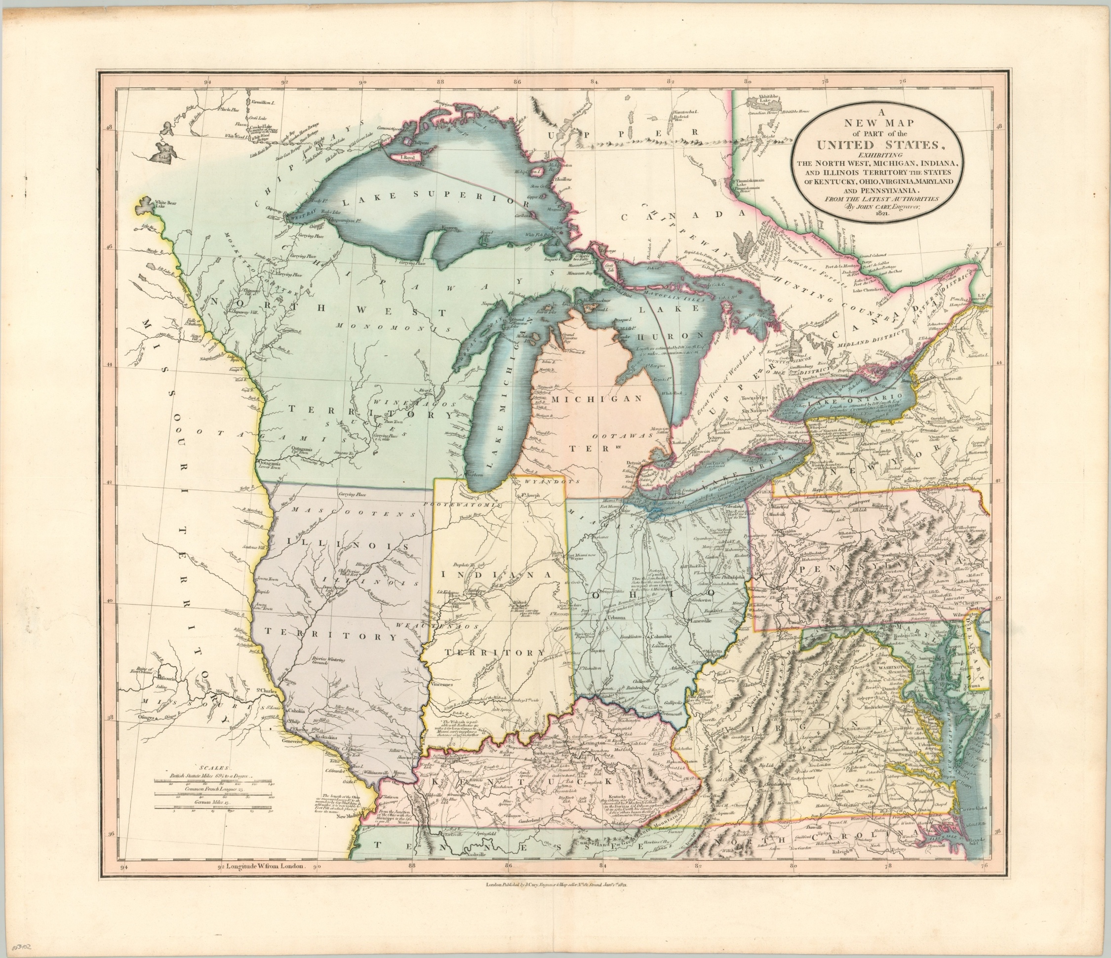 A New Map of Part of the United States, Exhibiting the North West…