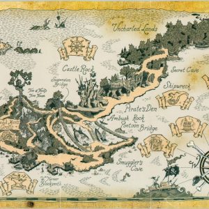 Explorer's Map of Pirate's Lair on Tom Sawyer's Island