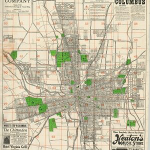 Dreher's Mile Square Index, Paved Streets and House Number Map of the City of Columbus
