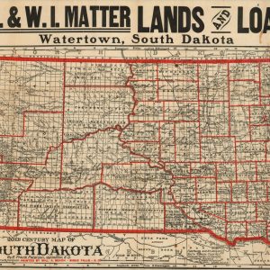 20th Century Map of South Dakota