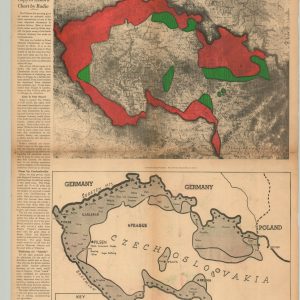 Hitler's Map of Czechoslovakia Which Accompanied German Ultimatum