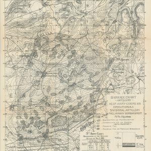 Barrage Chart Artillery HQ 5th Army Corps U.S. Operations No. 5 Divisional Artillery Preliminary Bombardment