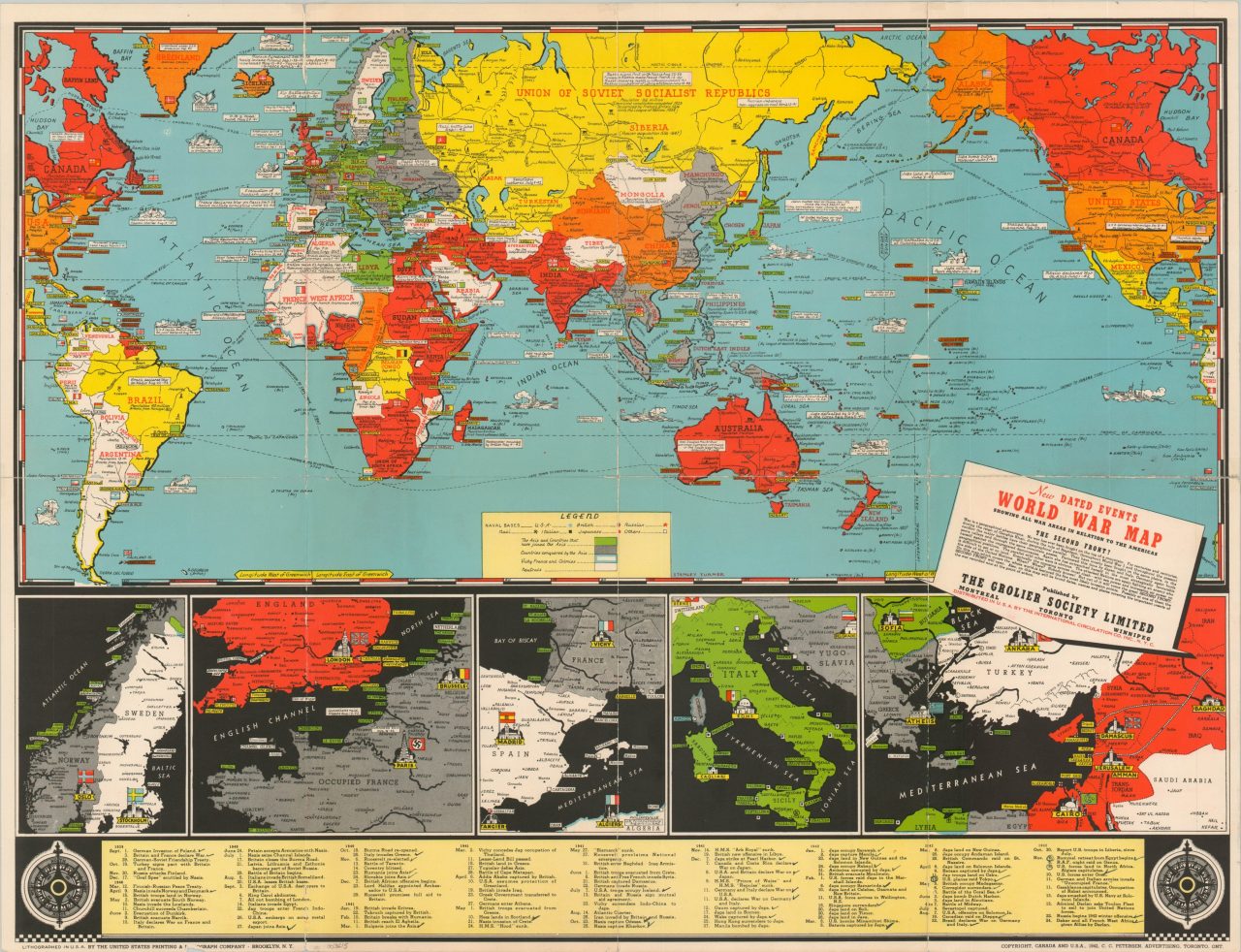 New Dated Events World War Map - Curtis Wright Maps