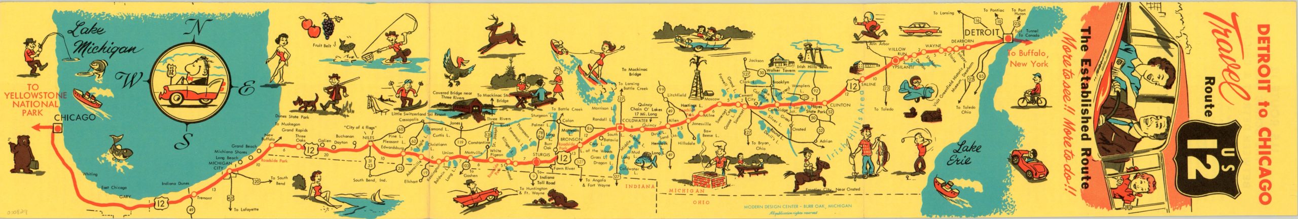 Detroit to Chicago Travel Route U.S. 12