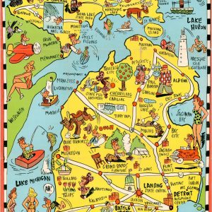 Larry Smith's Cartoon Map of Michigan