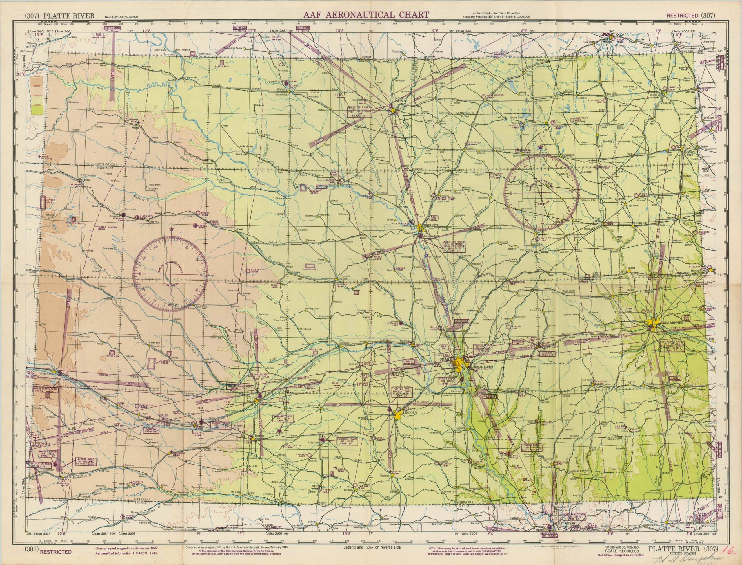 AAF Aeronautical Chart - Platte River
