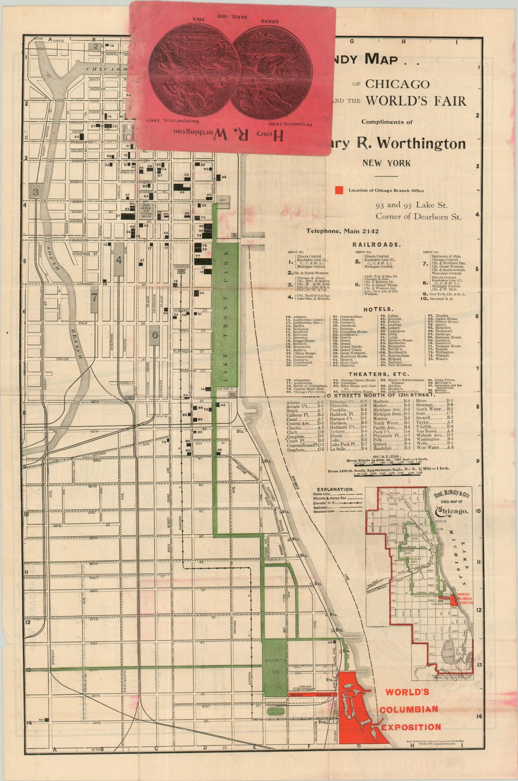 Handy Map of Chicago and the World's Fair