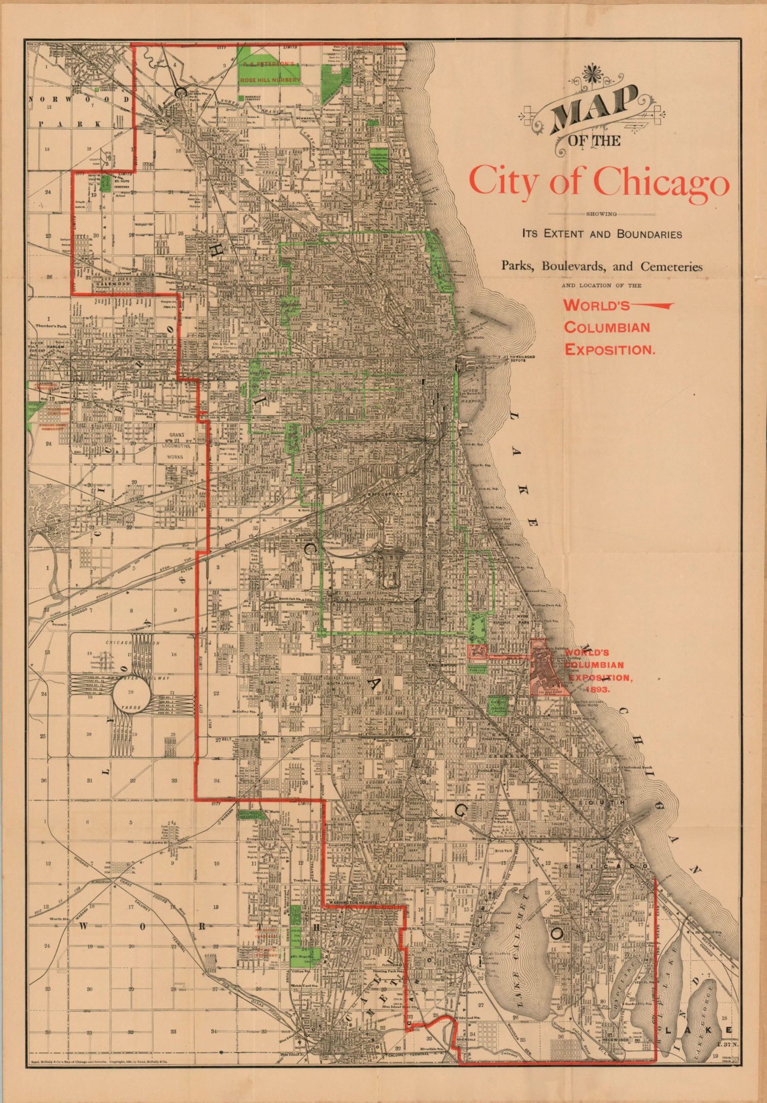 Map of the City of Chicago - Curtis Wright Maps