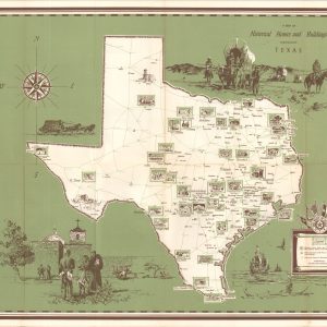 A Map of Historical Homes and Buildings throughout Texas