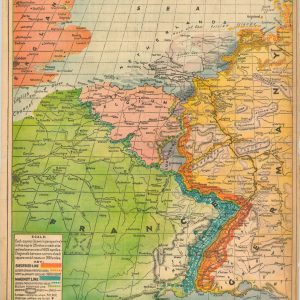 A New Color Map of the Western Front Showing the Famous Maginot and Siegfried Lines
