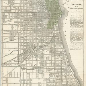 Map of Chicago; Showing the Parks, Boulevards and Burnt District