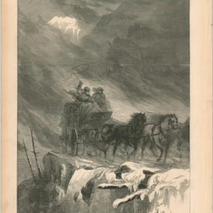 Overland Mail-Coach Crossing the Rocky Mountains