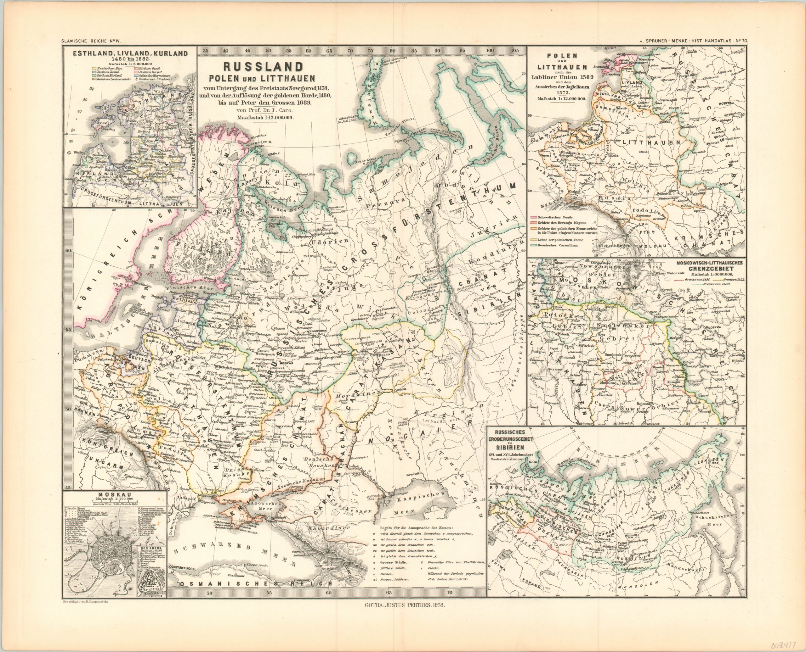 Four maps of the Slavic Empires