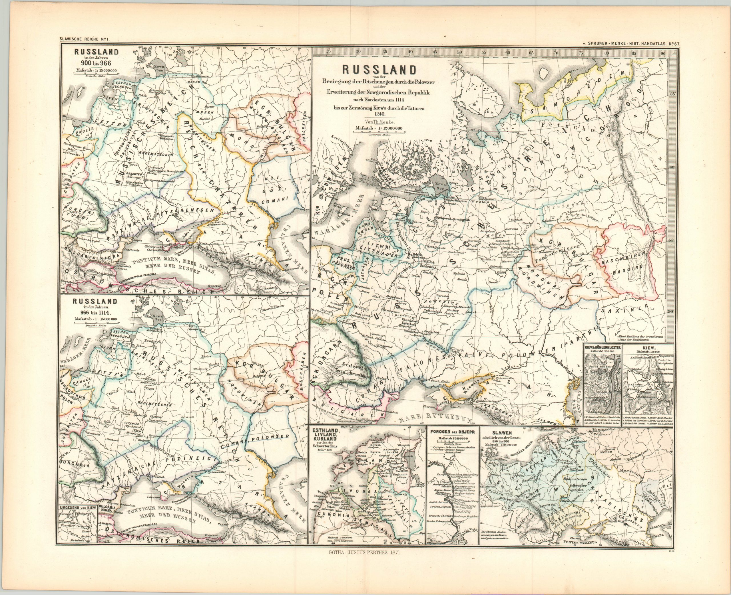 Four maps of the Slavic Empires