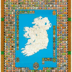 Heraldic Scroll Map of Ireland
