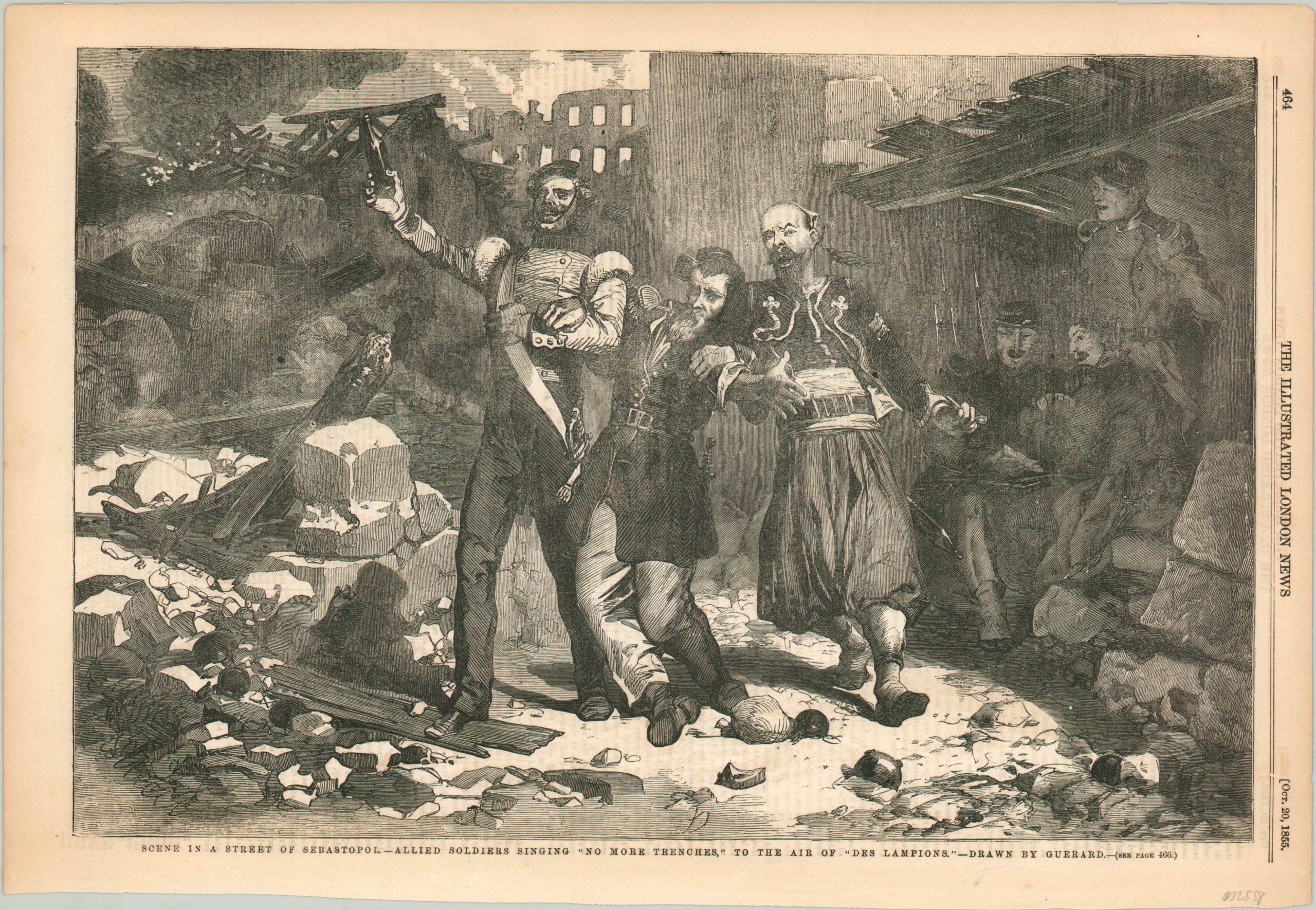 Scene in a Street of Sebastopol - Allied Soldiers Singing "No More Trenches"