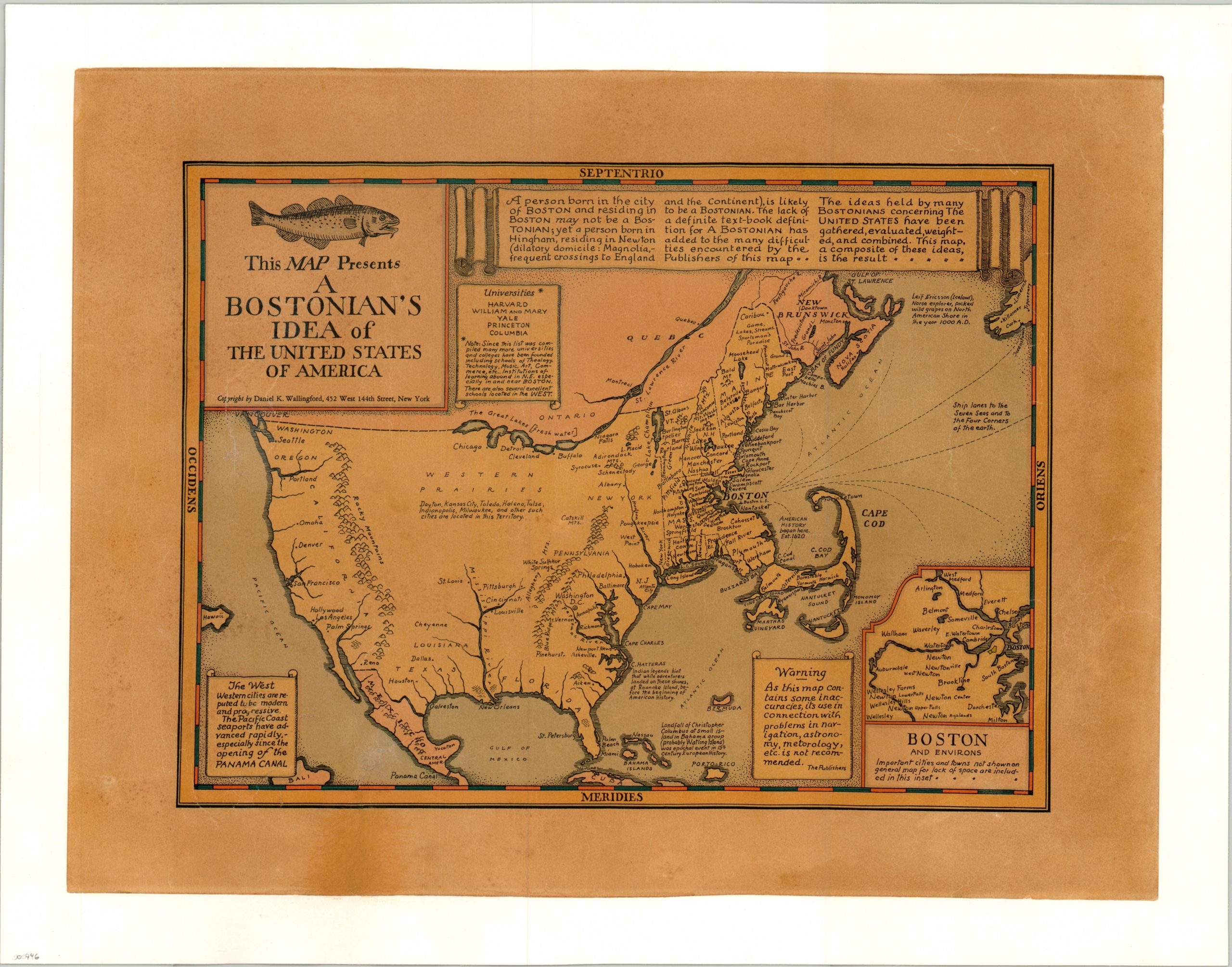 This Map Presents a Bostonian's Idea of the United States - Curtis ...