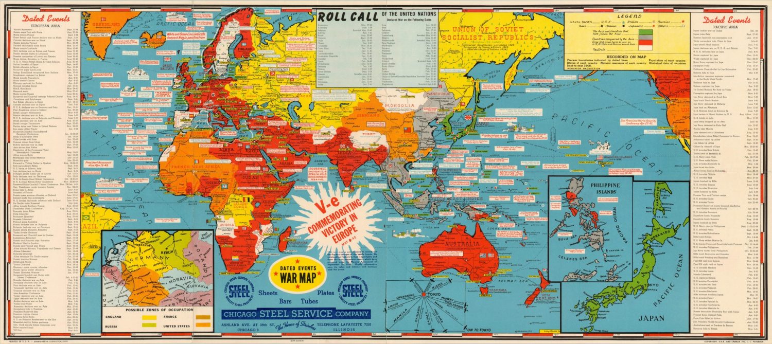 Dated Events War Map - 26th edition - Curtis Wright Maps