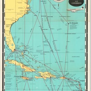 Pan American Flight Map New York and Caribbean