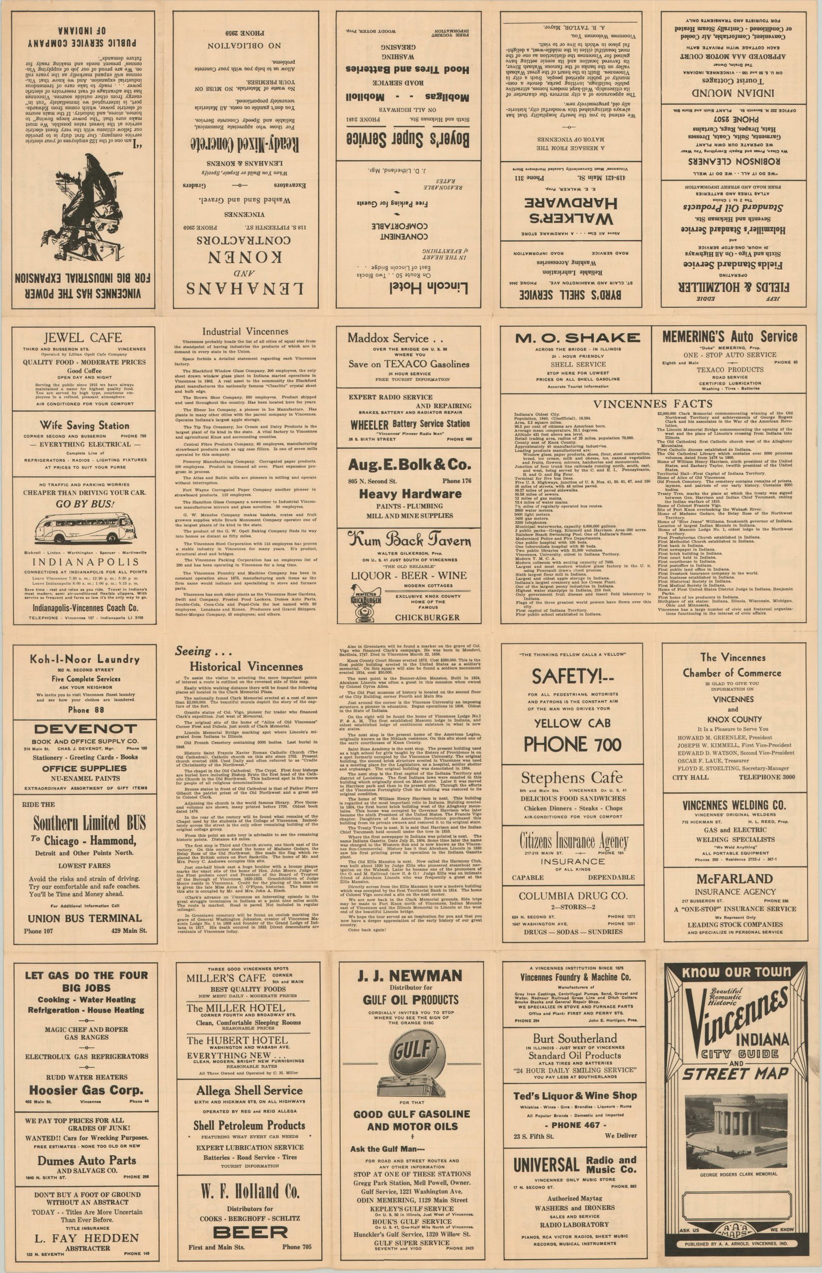 Vincennes Indiana Street Guide and City Map - Image 2
