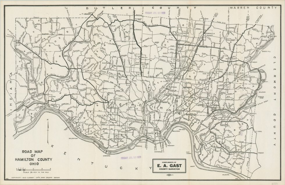 Road Map of Hamilton County Ohio Curtis Wright Maps