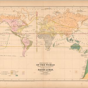 Ethnographic Map of the World Showing the Present Distribution of the Leading Races of Man