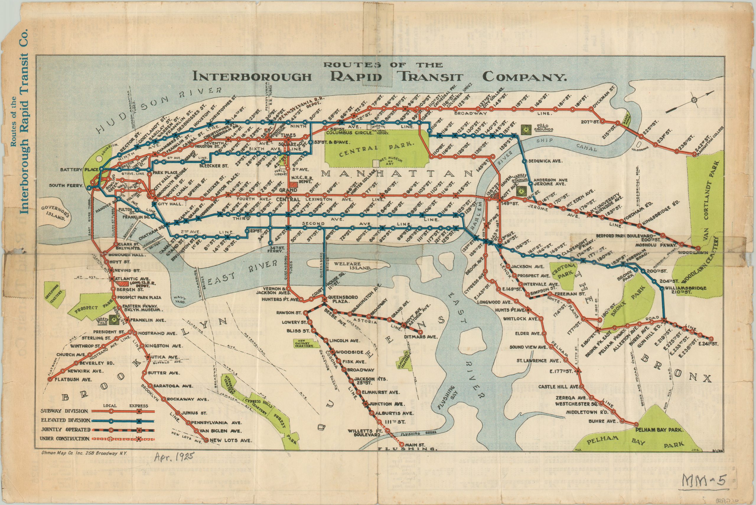 Routes of the Interborough Rapid Transit Company