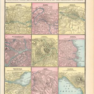 Principal Cities of the Old World, Comparing their Latitude with Points on the American Continent.