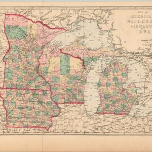 Map of Michigan Wisconsin Minnesota and Iowa