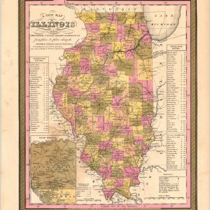 A New Map of Illinois with its Proposed Canals, Roads & Distances